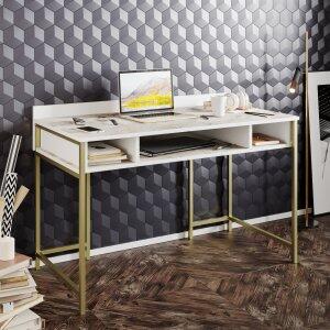 Tumata skrivbord 120x60 cm - Guld/vit - Övriga kontorsbord & skrivbord, Skrivbord, Kontorsmöbler