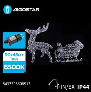 Aigostar-LED Utomhus dekoration LED/3,6W/31/230V 6500K 90/45cm IP44 ren med en släde