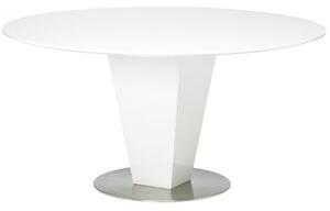 Cecilia runt vitt matbord i högglans Ø130 cm