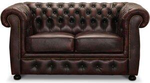 Dublin Chesterfield 2-sits soffa Oxblod läder