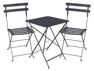 Fermob - Bistro matgrupp bord 57cm & 2 metall stolar Anthracite - Matgrupper utomhus