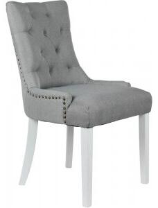 2 st Tuva stol grått tyg - Vita ben - Klädda & stoppade stolar, Matstolar & Köksstolar, Stolar