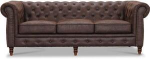 Chesterfield Cambridge 3-sits soffa - Vintage tyg + Möbelvårdskit för textilier