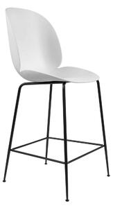 Gubi - Beetle Counter Chair Un-upholstered, Conic Base Black, White Shell - Barstolar - GamFratesi - Vit - Metall/Plast