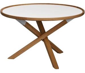Morrisy soffbord Ø80 cm - Vit/ek + Fläckborttagare för möbler - Soffbord i trä, Soffbord, Bord