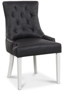 2 st Tuva stol, Svart PU - Vita ben + Fläckborttagare för möbler