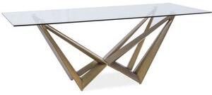 Alison 200 cm matbord - Matt mässing - Matbord med glasskiva, Matbord, Bord