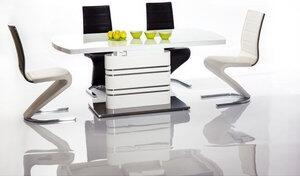 Celeste utdragbart matbord i vit högglans 90x180-220 cm