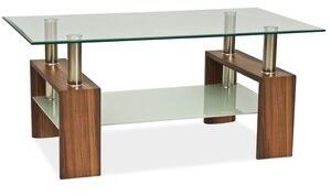Soffbord Clemson 110 x 60 cm - Valnöt - Glasbord, Soffbord, Bord