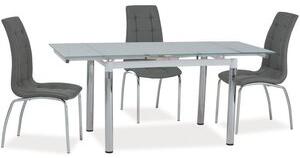 Sarai 110-170 cm matbord - Vit/krom - Matbord med glasskiva, Matbord, Bord