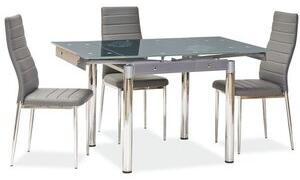 Dayana 80-131 cm matbord - Grå/krom - Matbord med glasskiva, Matbord, Bord