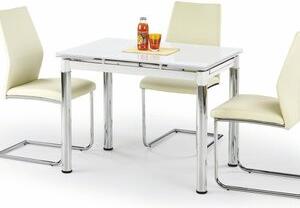 Aldona matbord 96-142 cm - Vit/krom - Matbord med glasskiva, Matbord, Bord