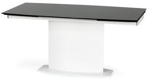 Leslie utdragbart ovalt matbord 160-250 cm - Vit/svart - Matbord med glasskiva, Matbord, Bord