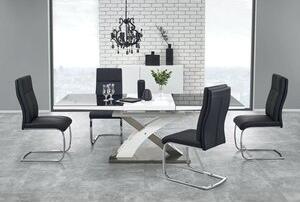 Bonita matbord 160-220 cm - Vit/svart - Matbord med glasskiva, Matbord, Bord