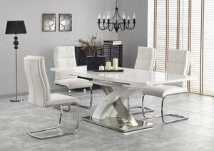 Bonita matbord 160-220 cm - Vit högglans - Matbord med glasskiva, Matbord, Bord