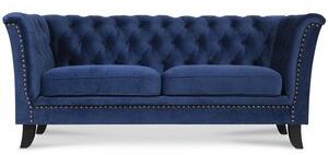 Milton Chesterfield 3-sits soffa i blå sammet