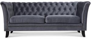 Milton Chesterfield 2-sits soffa i grå sammet