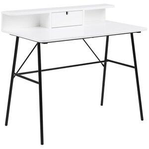 Pascal skrivbord 100x55 cm - Vit/svart - Skrivbord med hyllor, Skrivbord, Kontorsmöbler