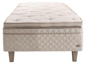 DUX - Dux 30 resårbotten fast 100x200 cm/ Top Pad Plus Bäddmadrass/ Konisk läder oatmeal 20 cm - Sängar - Beige