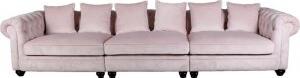 Chesterfield Sir Nelson XL 362 cm - Rosa sammet - 3-sits soffor, Soffor