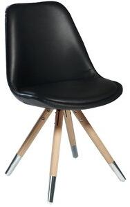 2 st Orso stol med svart mjukt konstläder - Whitewash ek krom - Klädda & stoppade stolar, Matstolar & Köksstolar, Stolar