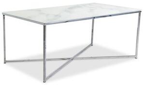 Palasso soffbord 110 cm - Krom / Ljus marmorering + Möbeltassar