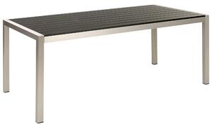 Matbord för trädgården Svart aluminiumram för 6 personer 180 x 90 cm Modern design Beliani