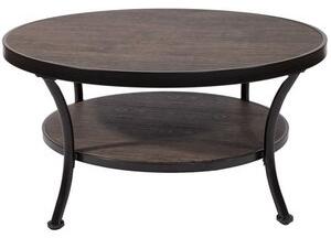 Manilla 90 cm runt soffbord - Mörkbetsad trä/svart + Fläckborttagare för möbler