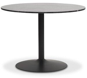 Plaza runt matbord Ø106 cm - Grå marmor / svart