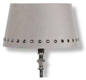 Velvet lampskärm med nitar 33 cm - Beige / Rökfärgat