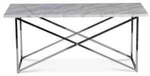Paladium soffbord 110 x 60 cm - Krom / Äkta ljus marmor