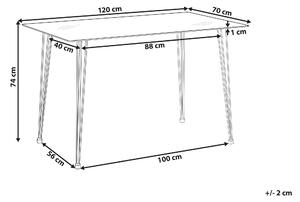Matbord Silver Härdat Glas Rektangulär 120 x 70 cm 4 personer Modern Design Beliani