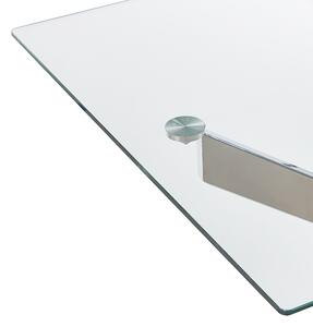 Matbord Silver Härdad Glasskiva Rektangulär 120 x 70 cm Kryssben Modern Design Beliani