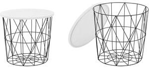 Roseanne lampbord Ø42 cm - Vit/svart - Sidobord, Bord