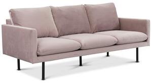 Carolina 3-sits soffa sammet - Ljusrosa