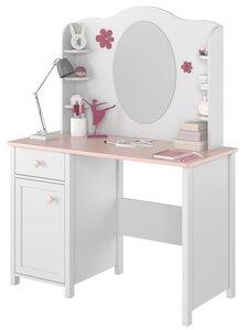 Stephany sminkbord - Vit/rosa - Soffbord i marmor, Marmorbord, Bord