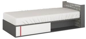 Jacklyn säng med förvaring 90x200 cm - Vit/graphite - Högervänd