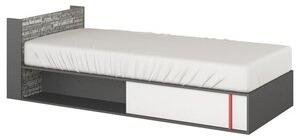Jacklyn säng med förvaring 90x200 cm - Vit/graphite - Vänstervänd - Barnsängar med förvaring, Barnsängar & juniorsängar, Sän