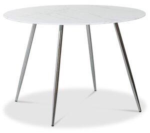 Art runt matbord 110 cm - Marmorerat glas / Krom - Ovala & Runda bord, Matbord, Bord