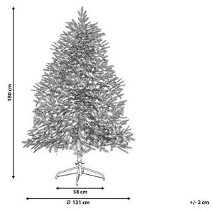 Konstgjord julgran Vit Syntet 180 cm Snötäckt Med belysning Gångjärnsgrenar Högtid Jul Beliani