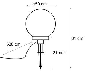 Smart Utomhuslampa med markspets 50 cm IP44 inkl Wifi A60 - Bol
