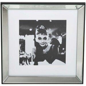 Tavla med spegelram - Audrey Hepburn - 52x52 cm