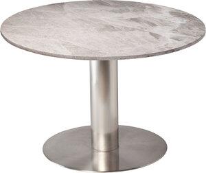 Next 105 runt matbord - Borstad stål / marmor