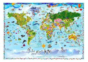 Fototapet - World Map for Kids - 100x70