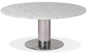 Next runt soffbord i marmor D105 cm - Borstad stål / Marmor