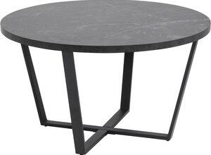 Amble soffbord Ø77 cm - Svart/svart marmor