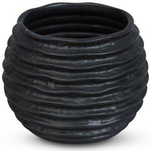 Kruka Vågor H18,5 cm - Svart - Vaser & krukor, Inredningsdetaljer