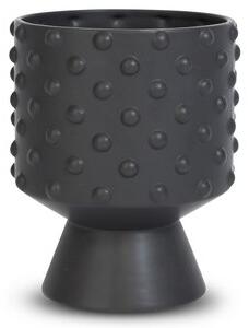 Kruka Bubbel med fot H18 cm - Svart - Vaser & krukor, Inredningsdetaljer