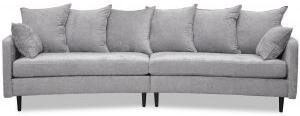 Gotland 4-sits svängd soffa 301 cm - Oxford ljusgrå + Möbelvårdskit för textilier