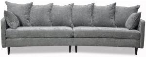 Gotland 4-sits svängd soffa 301 cm - Oxford grå + Möbeltassar